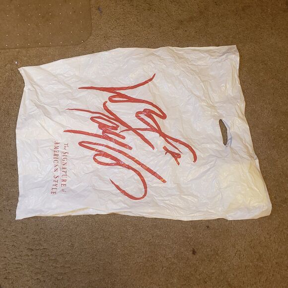Vintage Lord&Taylor Plastic Shopping Bag w Classic Red Script Logo 23"x16"x2.5" - Picture 3 of 3